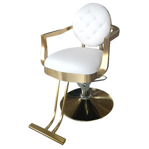 Sillón de Barbería Hidráulico Reclinable Ajustable - Tapicería de Cuero Patchwork - Muebles de Peluquería de Lujo - Product Image 4