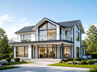Villa modulaire préfabriquée de luxe au design moderne, installation rapide, structure en acier léger, aménagement personnalisé, 4 chambres