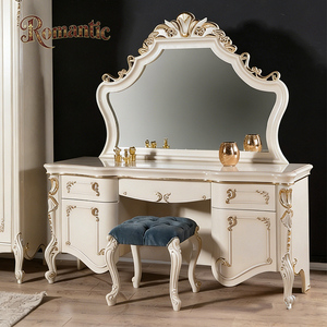 Set <span class=keywords><strong>Letto</strong></span> Matrimoniale <span class=keywords><strong>Grande</strong></span> in Legno Massello Bianco e Oro, Stile Classico Europeo, Adatto per Camere <span class=keywords><strong>da</strong></span> <span class=keywords><strong>Letto</strong></span> e Uso Alberghiero di Alta Gamma. - Product Image 5