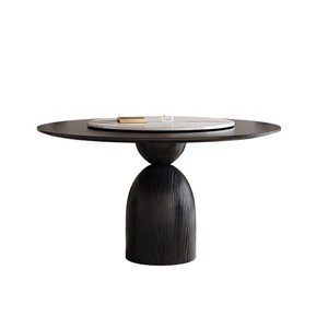 Ensemble de <span class=keywords><strong>table</strong></span> à manger ronde en <span class=keywords><strong>bois</strong></span> massif moderne couleur noyer 6 places, <span class=keywords><strong>assemblage</strong></span> requis pour une utilisation à domicile ou à l'hôtel - Product Image 5