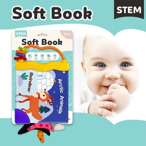 Libro Sensorial de Tela de Algodón Súper Suave <span class=keywords><strong>Eli</strong></span> Toys - Juguete de Sonido para Aprendizaje Temprano con Formas de Dibujos Animados para Bebés y Recién Nacidos - Product Image 4