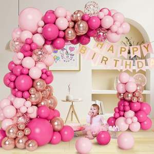 Kit de Guirnalda de Globos Rosas de 152 Piezas, Globos Rosa Intenso, Rosa <span class=keywords><strong>Pastel</strong></span> y Naranja para Decoraciones de Bodas, Suministros para Fiestas de Cumpleaños - Product Image 6