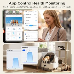 Lettiera Intelligente Autopulente per <span class=keywords><strong>Gatti</strong></span>, Toilette Automatica per Animali Domestici con Controllo WiFi tramite APP, Facile da Pulire, con Tappetino per Lettiera, per Gattini e <span class=keywords><strong>Gatti</strong></span> Adulti - Product Image 3