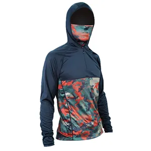 Custom Outdoor Performance Fishing Hoodie UPF 50 Sunblock Shirt Long Sleeve Quick-Dry Loose Fishing Jersey