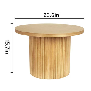 Nueva mesa de centro redonda de madera maciza de estilo transfronterizo, estilo minimalista moderno, mesa de centro para sala de estar, de pie. - Product Image 3