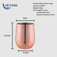 Mug à café isotherme à double paroi en acier inoxydable de 400 ml avec couvercle, dégradé de couleurs, tasse à bière portable en métal pour les voyages et le bureau