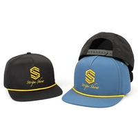 Casquette Snapback personnalisée brodée en or 3D, casquette à 5 panneaux non structurée en nylon 100%, casquette à visière plate à séchage rapide