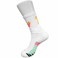 Chaussettes de basketball personnalisées OEM pour femmes, hommes et jeunes, épaisses, en tissu éponge, rembourrées, à tube haut, respirantes, pour l'entraînement sportif