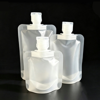 Pochette souple transparente avec bec verseur pour cosmétiques liquides, 30ml, 50ml, 100ml, en plastique avec bouchon à clapet pour shampoing et lotion