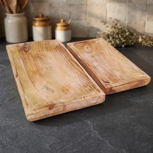 Ensemble de 2 plateaux en bois de manga, bac à main de haute qualité, durable, fabriqué à la main - Product Image 3