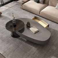 Table basse moderne pour salon, table centrale en bois de luxe léger, table basse de forme spéciale créative haut de gamme pour la maison