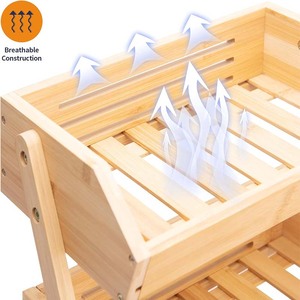 Panier <span class=keywords><strong>à</strong></span> fruits en bois avec 3 étages, présentoir de boîte de rangement de comptoir de cuisine, panier de rangement de collation de pain de légumes de ménage. - Product Image 5