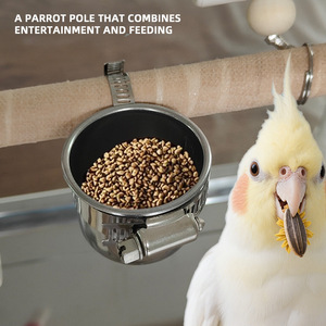 Çok Fonksiyonlu Üç Katlı Büyük Papağan <span class=keywords><strong>Stand</strong></span>ı, Papağan Oyuncakları, Yemlikler ve Kuş Salıncakları İçerir, <span class=keywords><strong>PVC</strong></span> Papağan Tünek <span class=keywords><strong>Stand</strong></span>ı - Product Image 4
