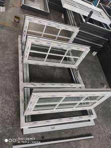Fenêtre à battant <span class=keywords><strong>en</strong></span> PVC/UPVC au design moderne, <span class=keywords><strong>triple</strong></span> vitrage Low-E, résistante aux ouragans, avec <span class=keywords><strong>kit</strong></span> de quincaillerie pour bâtiment commercial - Product Image 2
