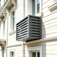 Cache-grille de climatiseur mural en aluminium industriel étanche et anticorrosion pour usage extérieur en milieu hospitalier, design graphique
