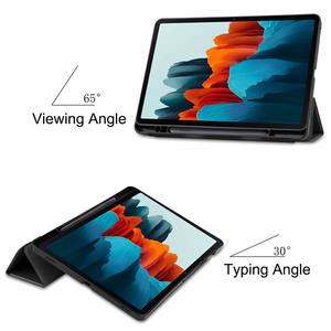 Étui de protection de tablette en cuir avec trou de stylo en silicone souple TPU 11 pouces pour <span class=keywords><strong>samsung</strong></span> galaxy tab s7 s8 x700 x706 t870 - Product Image 4
