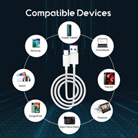 Câble de données USB Type C 5A, charge rapide, USB-A vers USB-C, lot de cordons de charge pour téléphone