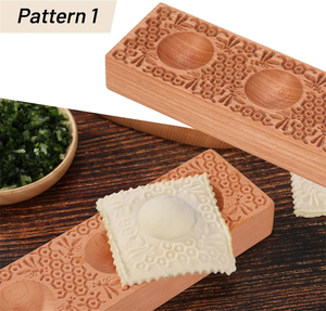 <span class=keywords><strong>Pasta</strong></span> Lovers Gift Outils de planche à pâtes fraîches maison 2 en 1 tresse et nid d'abeille avec motif d'abeilles Moule à pâtes ravioli en bois - Product Image 3