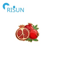 Broches en émail personnalisées en gros, motif grenade rouge, broches en émail de fruits d'automne, broches en émail métallique avec strass, broches en émail motif fruit de la guava
