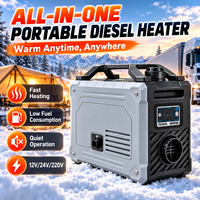 Chauffage d'air diesel auto-alimenté 5KW 12V 24V 110V 220V sans alimentation externe, chauffage de stationnement portable pour camping-car, tente, camping