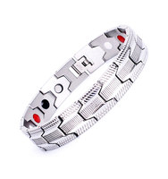 Bracelets personnalisés en acier inoxydable 316L écologiques et étanches, avec logo, 4-en-1, à ions négatifs, pour la santé et le soulagement de la douleur (vente en gros)