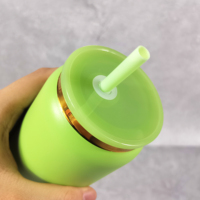 Nouvelle tasse de canette double paroi plaquée or isolée sous vide de 16oz sous la tasse de bière en acier inoxydable enduite de poudre pour gravure au laser