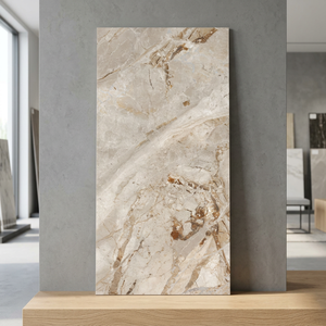 Azulejos de porcelana cerámica pulida de alto brillo Breccia Olive 800x1600mm con aspecto de piedra natural para paredes y suelos. - Product Image 5