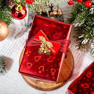 Wholesale Custom Original <b>Red</b> Laser Metallic Holographic Iridescent Heart Gift Wrapping <b>Paper</b> for Birthday Gift Packaging - Product Image 2