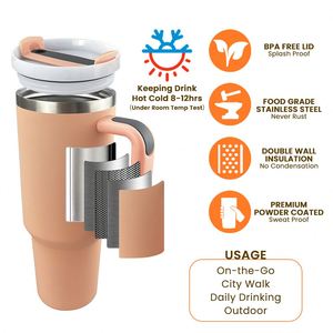 Mug cadeau de Noël personnalisé, isotherme sous vide à double paroi en acier inoxydable de 40 oz, anti-fuite, sans BPA, avec poignée et couvercles à paille - Product Image 5