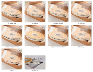 ギフトやブーケ用にカスタムプリントされた0.5インチコットンカスタムリボンロール高密度天然オーガニックコットンリボン - Product Image 3