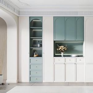 Armario lateral de comedor Simple moderno, armario de pared doméstico de Material de madera y vidrio para almacenamiento de alimentos para sala de estar - Product Image 1