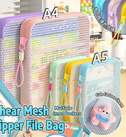 Pochette de rangement A4 transparente et étanche avec fermeture éclair pour documents, factures, reçus et fournitures de bureau