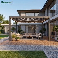 Pergola en acier fixée au mur de la maison, pour patio extérieur, jardin, toit réglable imperméable