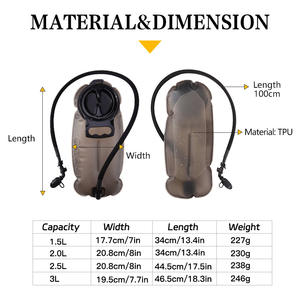 Bolsa de Hidratación Gbaz Force de 1.5L, 2L, 2.5L y 3L, Bolsa de Agua de TPU para Deportes y Almacenamiento de Agua Potable - Product Image 5