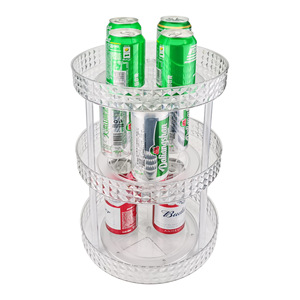 Transparent Plastic Rotating Shelf 3 Tier Cosmetic Desktop Storage Organizer for Makeup and Skincare - Product Image 3