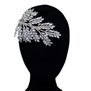 Tocado nupcial de flor de diamantes de imitación hecho a mano, con rama de diamantes, decoración lateral simétrica para peinado de moño, accesorio para el cabello de vestir - Product Image 3