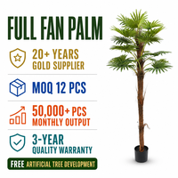 Washingtonia artificielle, grande palmiste à feuilles éventail, tronc en fibre naturelle, plante tropicale en pot, pour projets de paysagisme, vente en gros