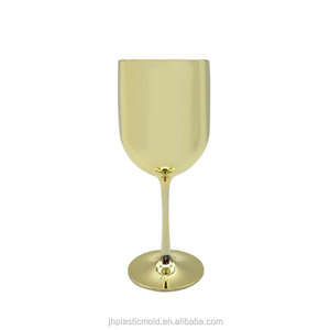 Usine en gros 480ml 16oz gobelets à vin en plastique noir avec jante en or flûtes à <span class=keywords><strong>champagne</strong></span> de mariage verres à vin en plastique - Product Image 6