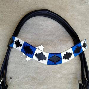 บังเหียนอังกฤษแบบหรูหราสายหนังสีน้ำตาลเป็นลอนแบบอาร์เจนตินาที่มีความทนทานสำหรับขี่ม้าแข่งม้าขี่ม้า - Product Image 3