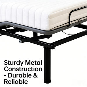 מסגרת מיטה מודרנית גדולה מברזל בסיטונאות |   מתכוונן עם שלט אלחוטי |   ידידותי לסביבה |   בית ספר לחדרי שינה מבד פשתן אפור - Product Image 4