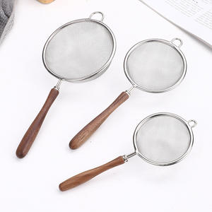 Passoire de cuisine en acier inoxydable Syh1207 avec manche en bois pour farine, lait de soja, thé et résidus – Outil de pâtisserie en gros - Product Image 6