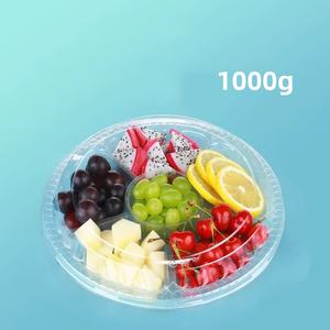 Meyve gıda depolama götürmek için 6 bölmeli sebze ambalaj ile 1000g tek kullanımlık yuvarlak plastik salata kabı - Product Image 4