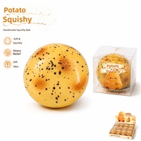 Balle Squishy Fait Main Kawaii en Forme de Pomme de Terre avec Blocs à l'Intérieur, Jouet à Presser Sonore aux Couleurs de Fruits pour Enfants et Adultes