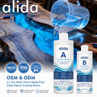 Résine époxy liquide transparente à double composant, 2:1, ultra-claire, sans bulles, pour le travail du bois et l'artisanat