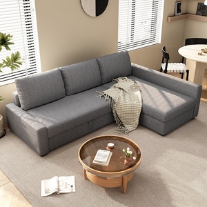 Bông lanh chuyển đổi góc Sofa giường đa chức năng freeton phong cách hiện đại nhỏ phòng khách lưu trữ kéo ra Bàn cà phê - Product Image 3