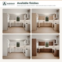 Ensemble de meubles de cuisine sur mesure, portes contemporaines en stratifié, aménagement en U et rangement par tiroirs, structure en contreplaqué