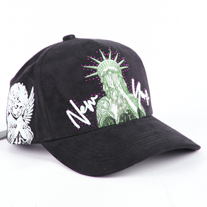 Chất Lượng Cao Satin Lót <span class=keywords><strong>3D</strong></span> Thể Thao Mũ Bóng Chày Hat Cho Nam Giới Biểu Tượng Tùy Chỉnh Cotton Gorras Da Lộn Màu Đen Brim 5 Bảng Điều Chỉnh Mũ Bóng Chày - Product Image 2