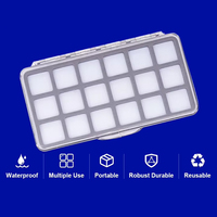 Petite boîte de rangement multifonction en PP PVC transparente grise pour leurres de pêche en rivière, lac et ruisseau
