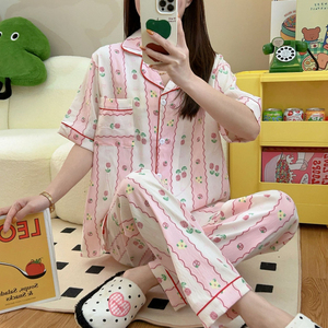 Conjuntos de Pijamas 2025, Pijamas Cortos y Largos para Mujer, Estilo Primavera-Verano - Product Image 4