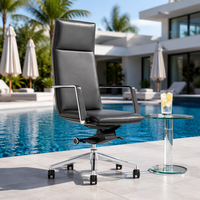 Fauteuil de bureau exécutif FURICCO en cuir PU avec fonctions réglables, mousse haute densité, structure en aluminium, design moderne pour les projets
